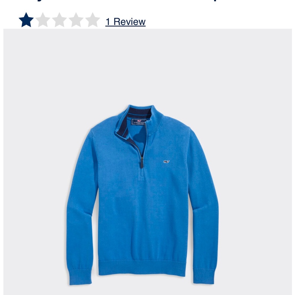 Vineyard Vines Excellent Cond Boy’s sz S Blue Quarter Zip Knit Sweater